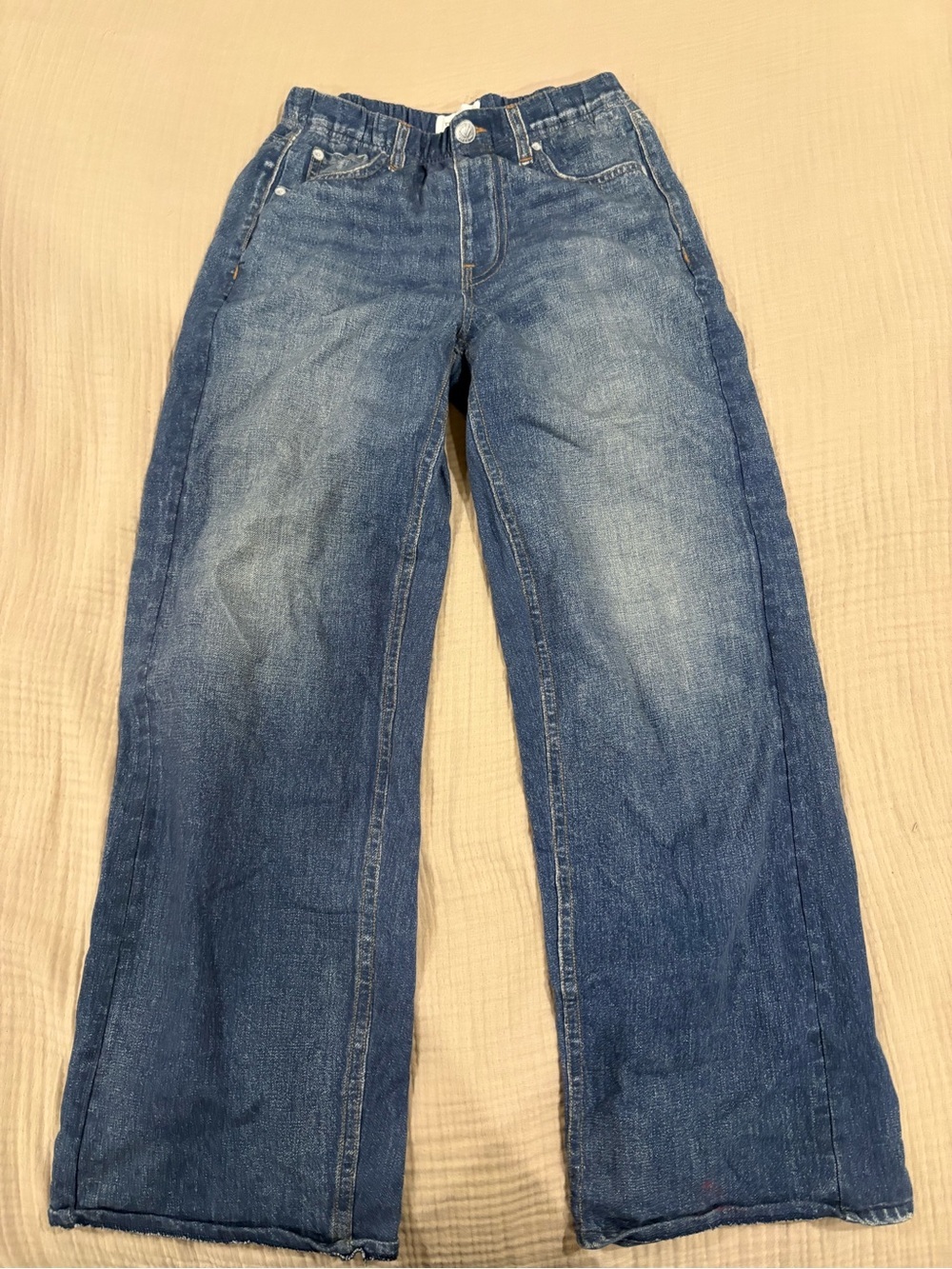 Rag & Bone Logan Mid-rise Wide Leg Jeans in Charlock Small